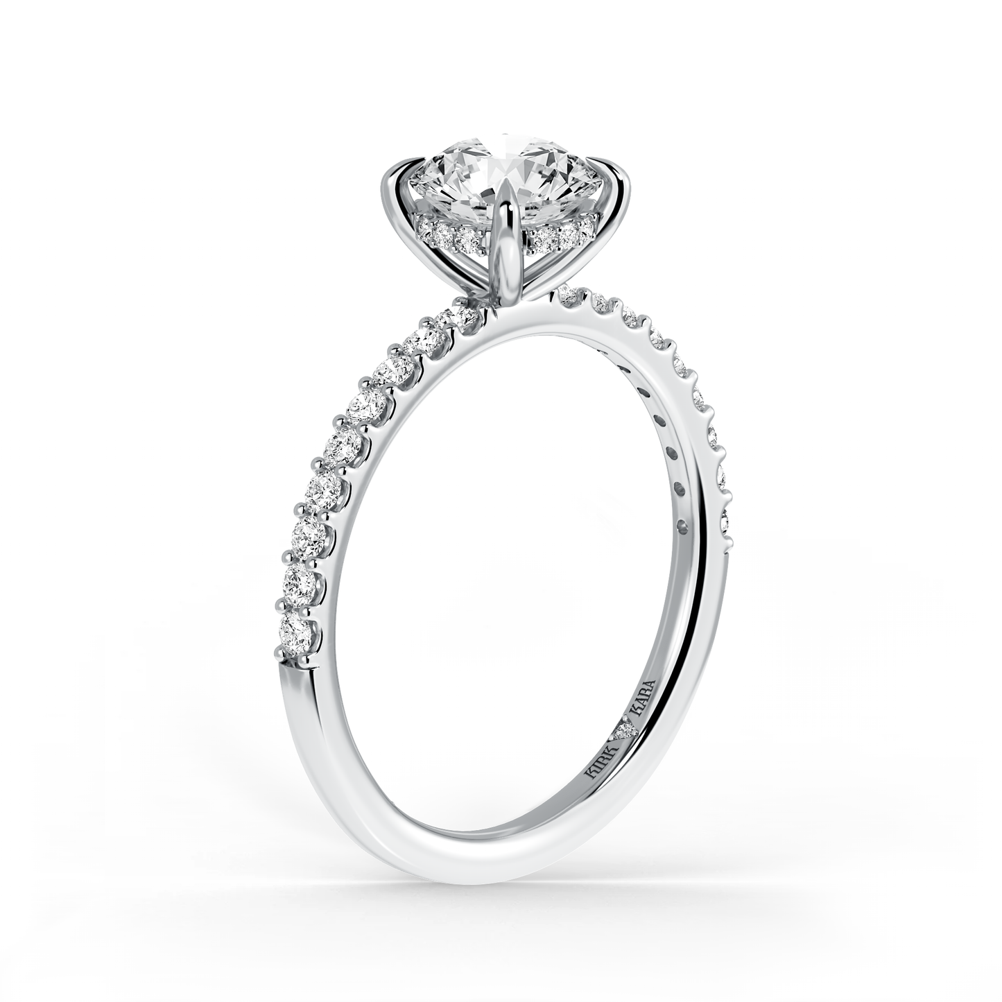 Preset Round Hidden Halo Lab Diamond Engagement Ring - Center Diamond Included