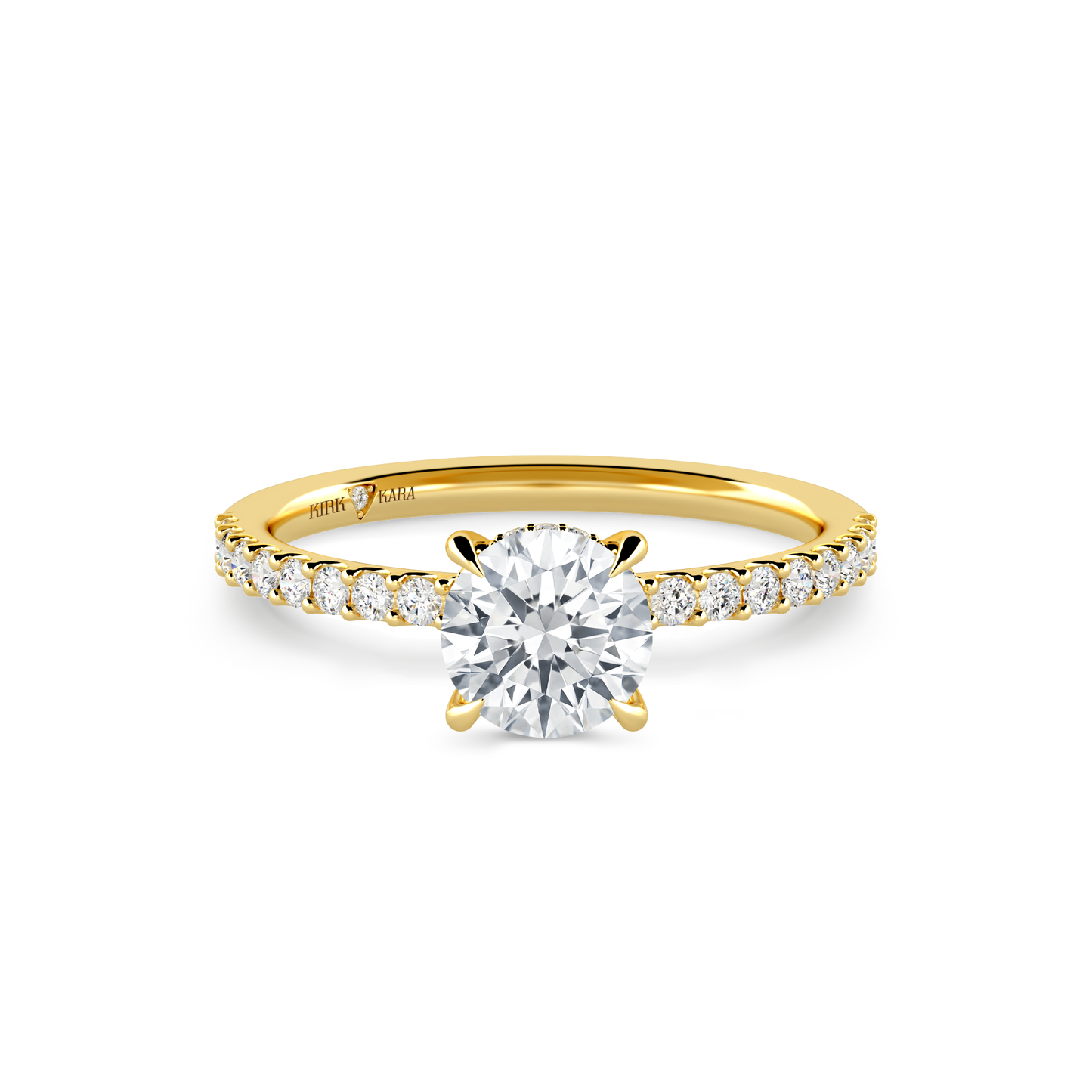 Preset Round Hidden Halo Lab Diamond Engagement Ring - Center Diamond Included