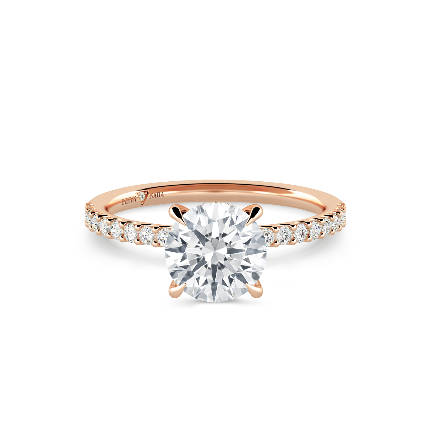 Preset Round Hidden Halo Lab Diamond Engagement Ring - Center Diamond Included