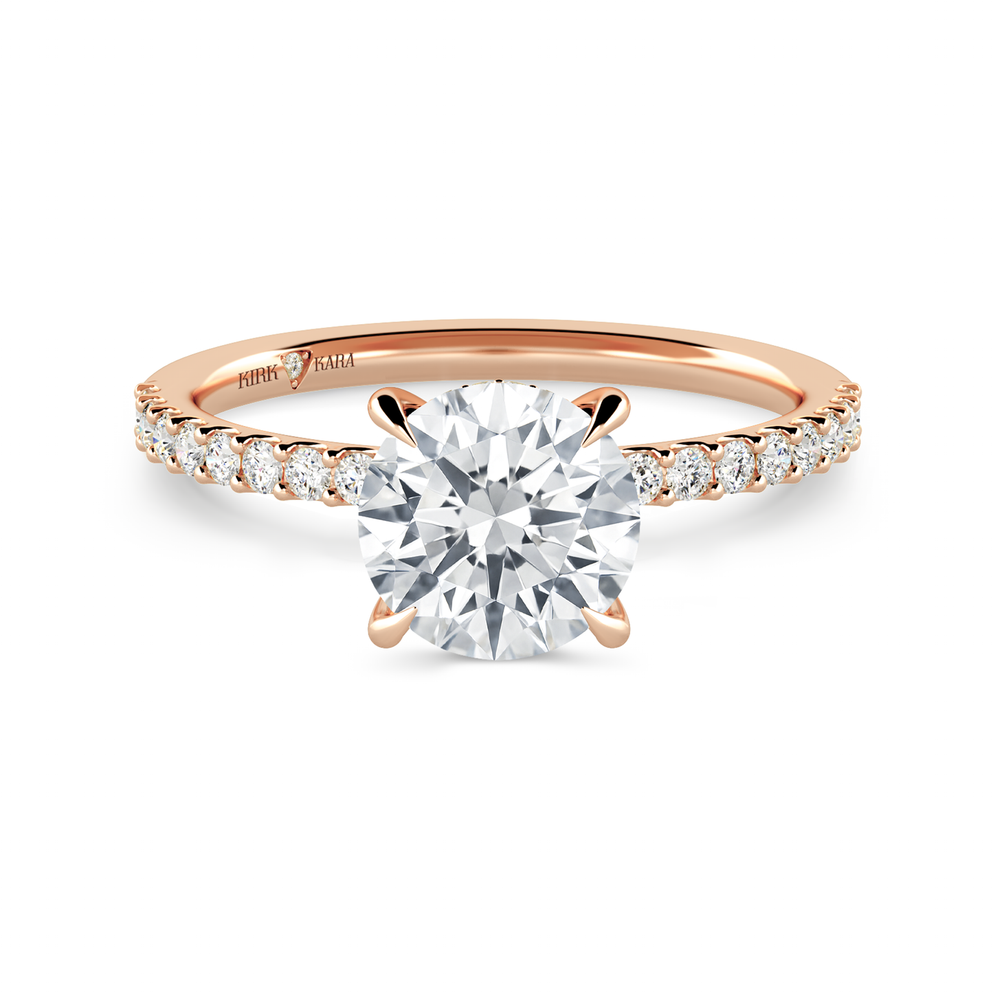 Preset Round Hidden Halo Lab Diamond Engagement Ring - Center Diamond Included