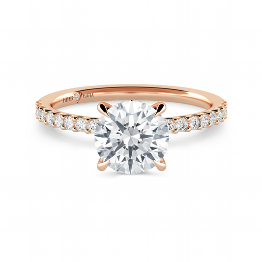 Preset Round Hidden Halo Lab Diamond Engagement Ring - Center Diamond Included