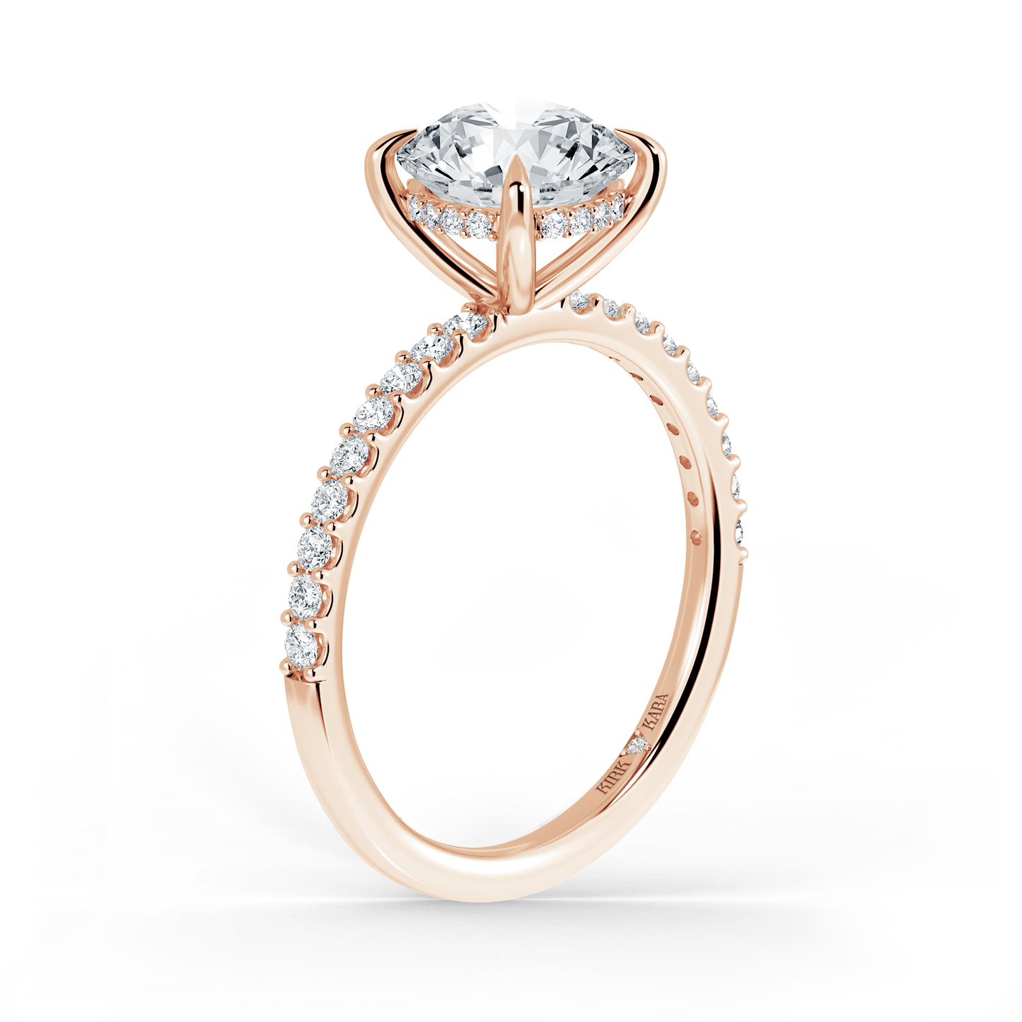 Preset Round Hidden Halo Lab Diamond Engagement Ring - Center Diamond Included