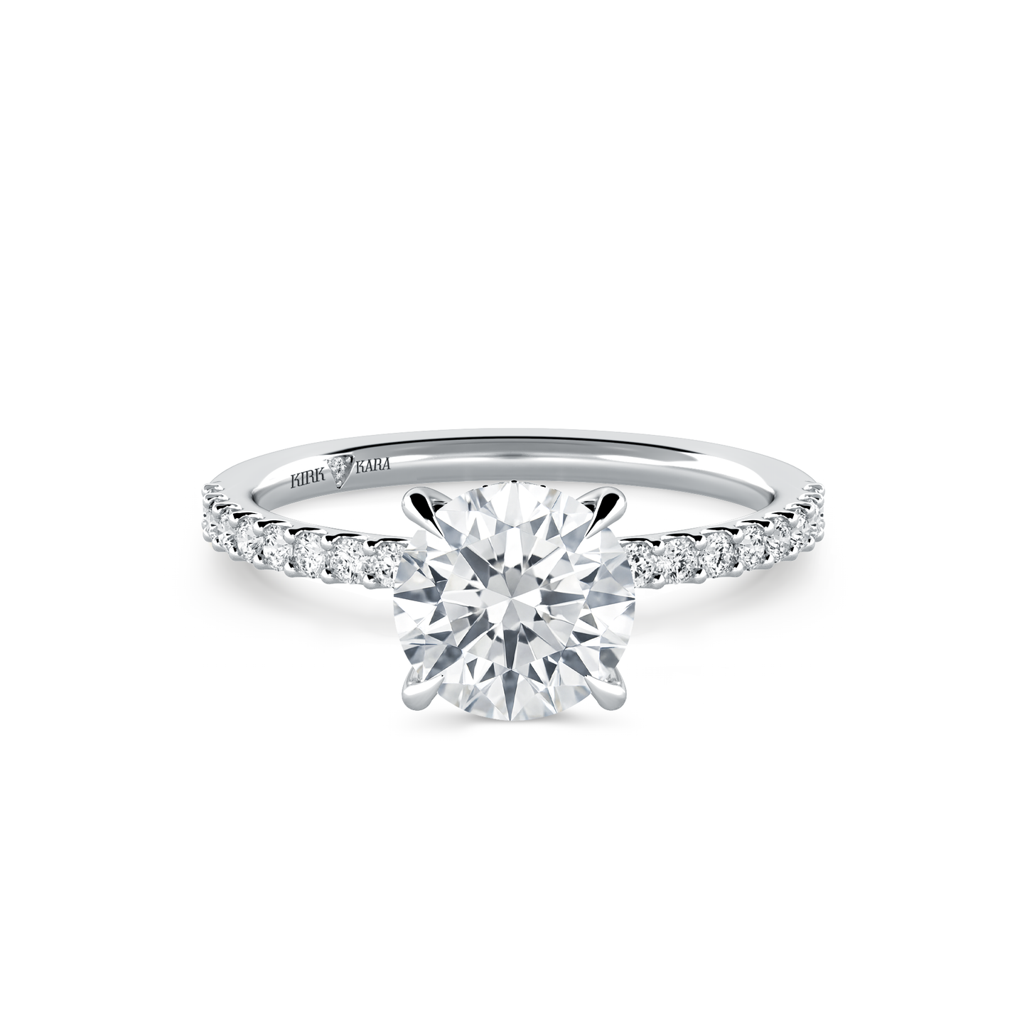 Preset Round Hidden Halo Lab Diamond Engagement Ring - Center Diamond Included