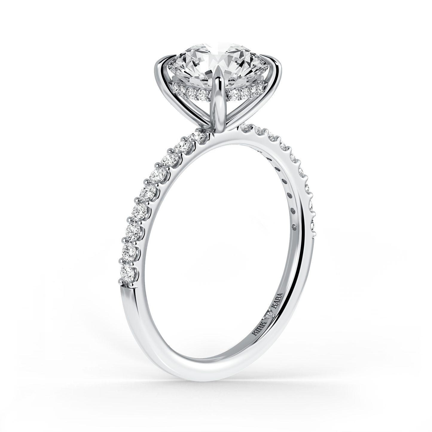 Preset Round Hidden Halo Lab Diamond Engagement Ring - Center Diamond Included