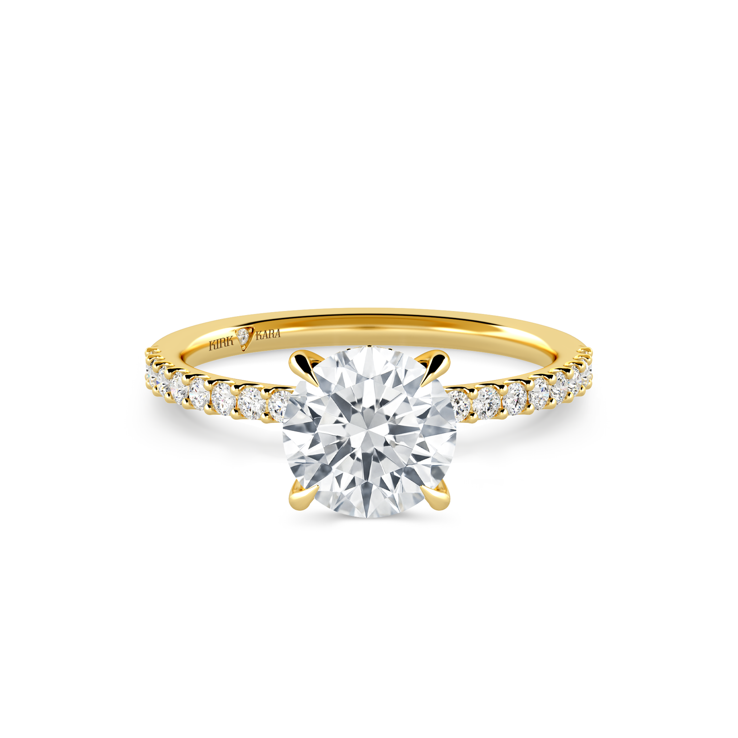 Preset Round Hidden Halo Lab Diamond Engagement Ring - Center Diamond Included