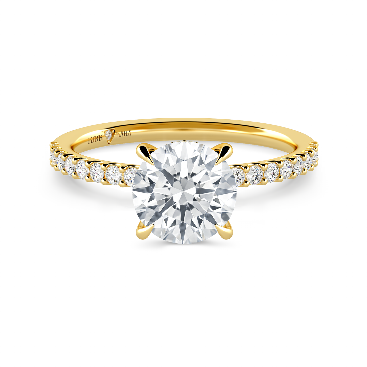 Preset Round Hidden Halo Lab Diamond Engagement Ring - Center Diamond Included