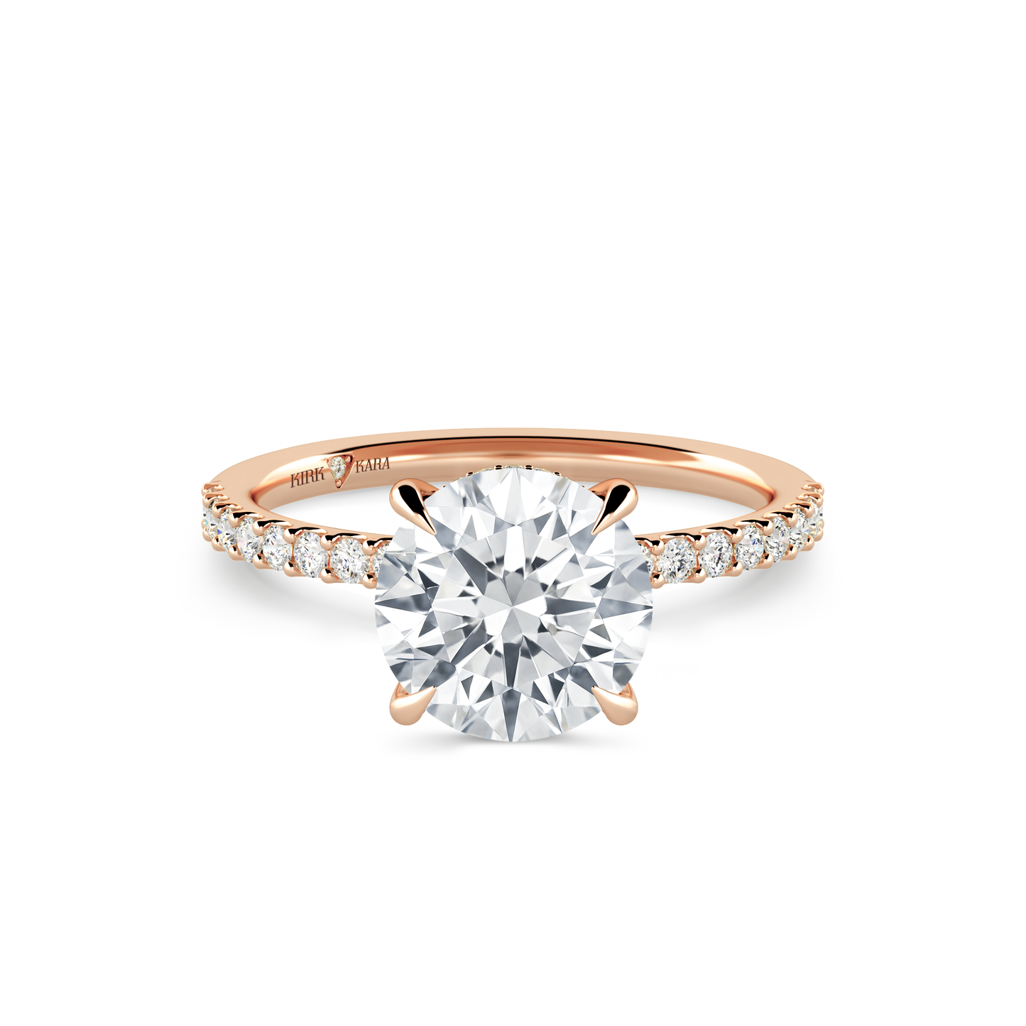 Preset Round Hidden Halo Lab Diamond Engagement Ring - Center Diamond Included