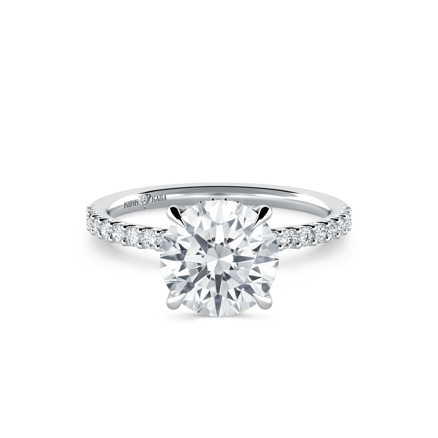 Preset Round Hidden Halo Lab Diamond Engagement Ring - Center Diamond Included