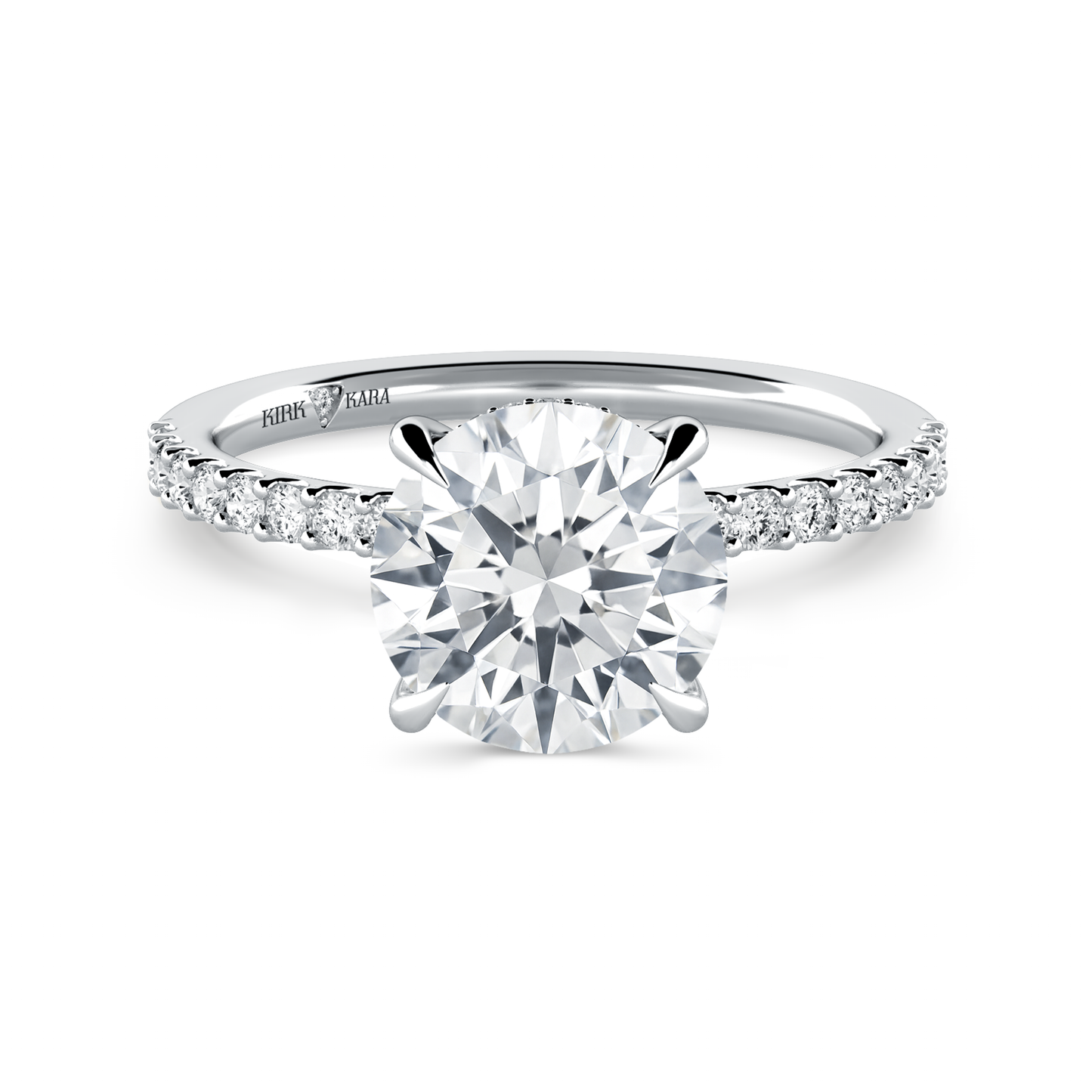 Preset Round Hidden Halo Lab Diamond Engagement Ring - Center Diamond Included