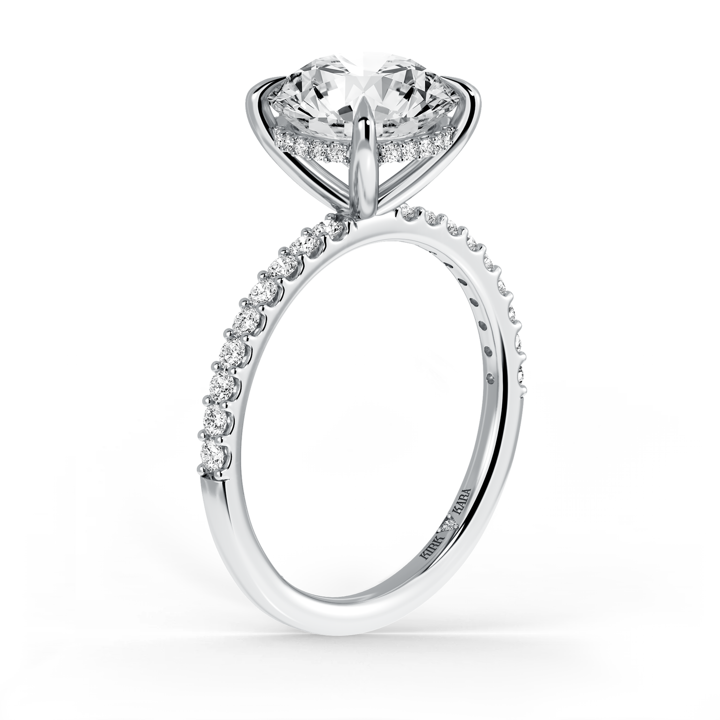 Preset Round Hidden Halo Lab Diamond Engagement Ring - Center Diamond Included