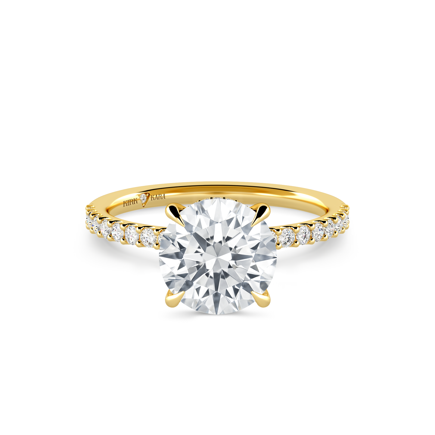 Preset Round Hidden Halo Lab Diamond Engagement Ring - Center Diamond Included