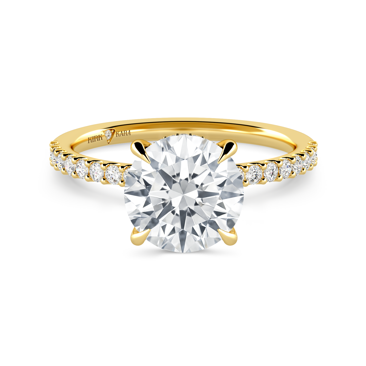 Preset Round Hidden Halo Lab Diamond Engagement Ring - Center Diamond Included