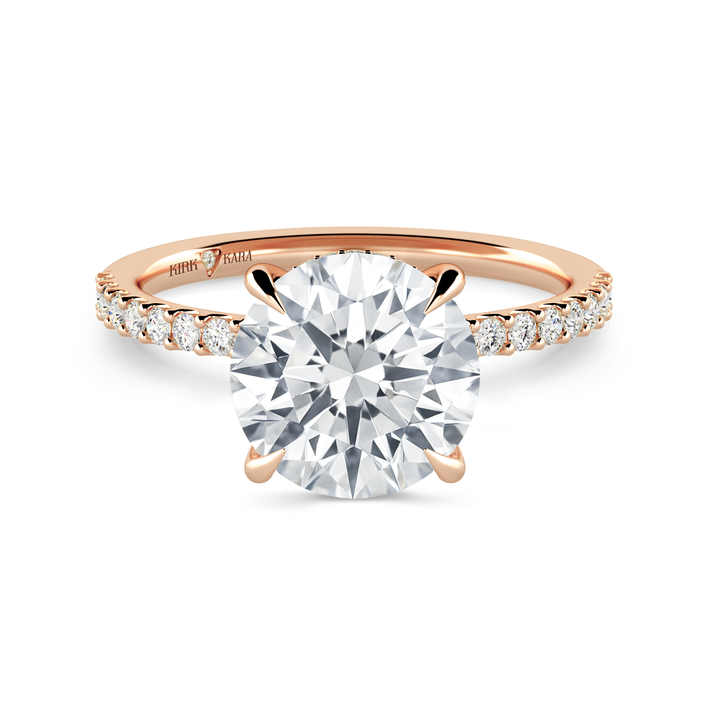Preset Round Hidden Halo Lab Diamond Engagement Ring - Center Diamond Included