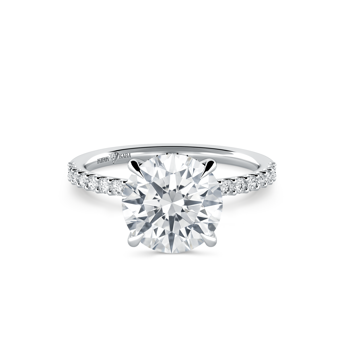 Preset Round Hidden Halo Lab Diamond Engagement Ring - Center Diamond Included