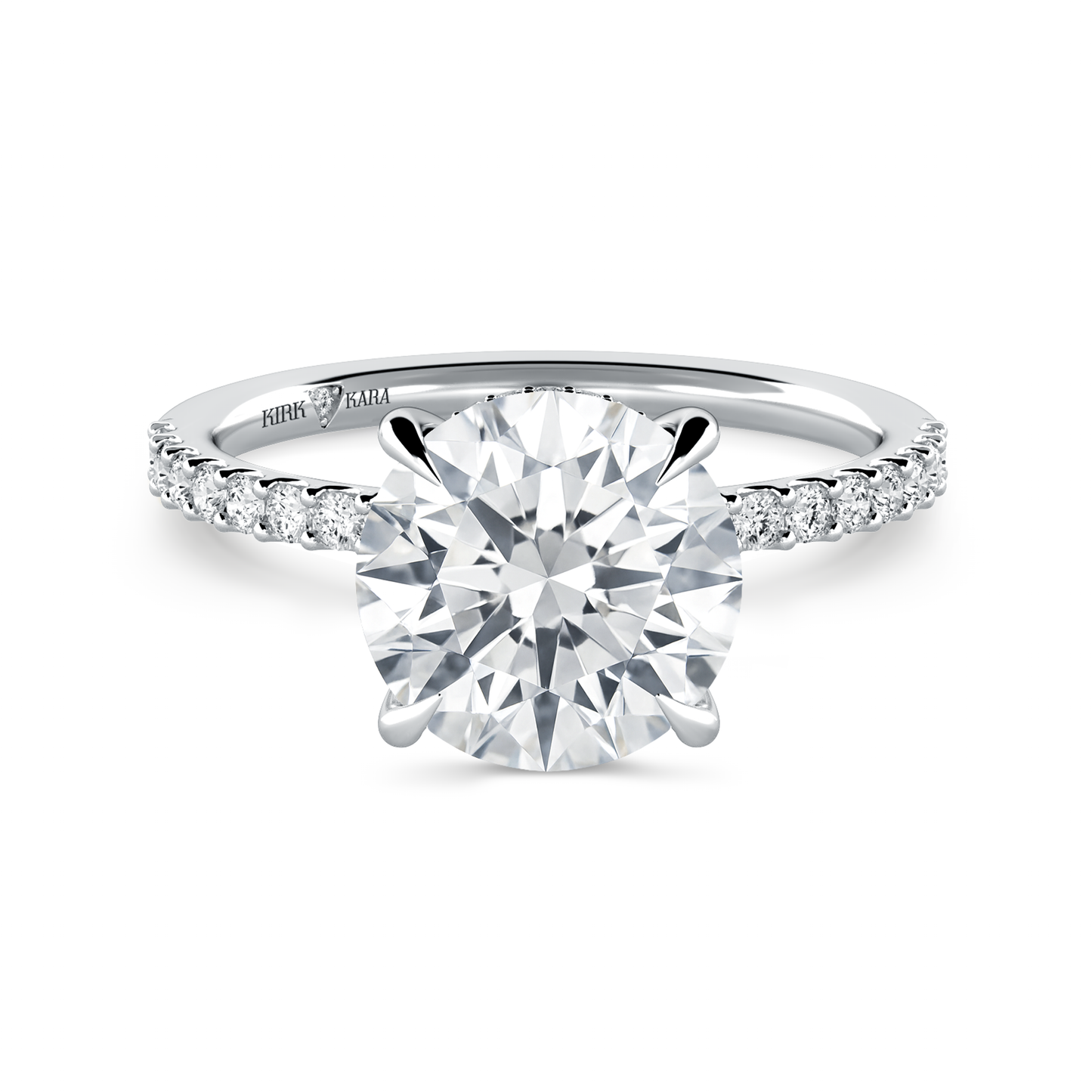 Preset Round Hidden Halo Lab Diamond Engagement Ring - Center Diamond Included