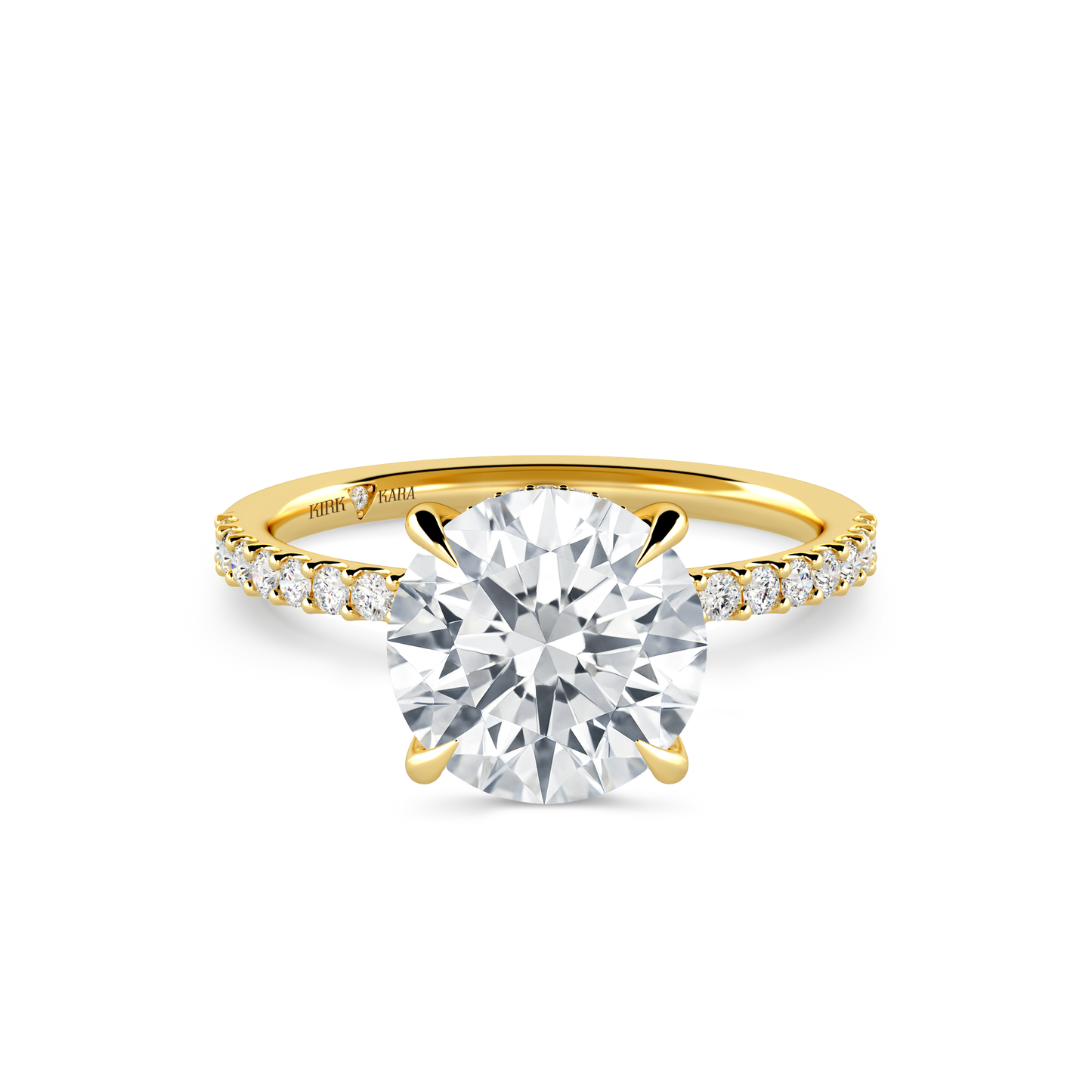 Preset Round Hidden Halo Lab Diamond Engagement Ring - Center Diamond Included