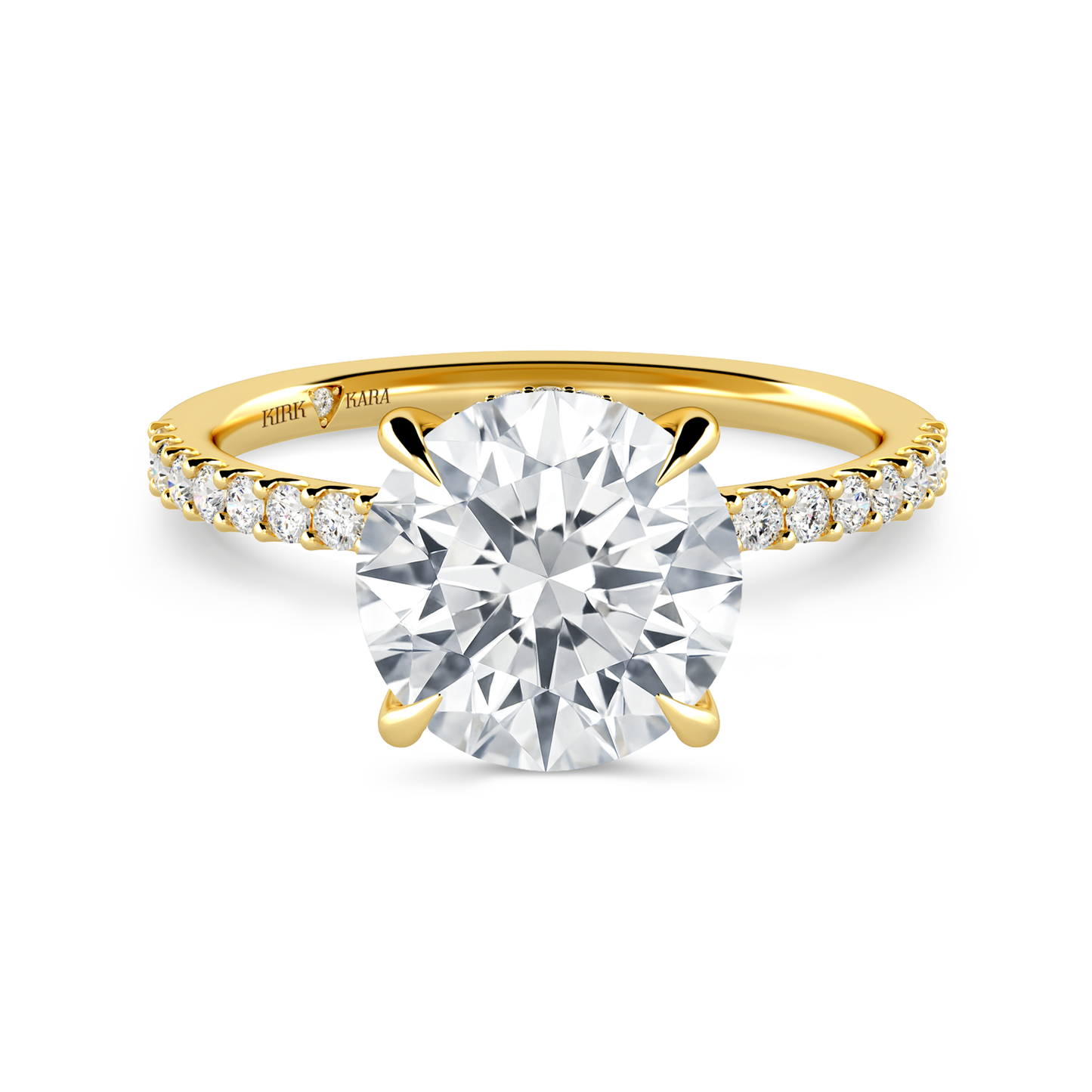 Preset Round Hidden Halo Lab Diamond Engagement Ring - Center Diamond Included