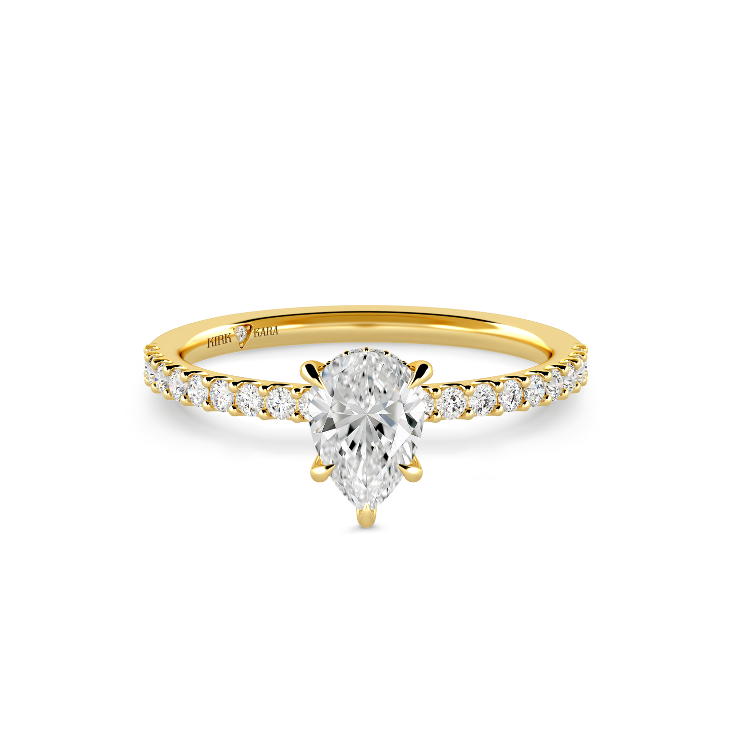 Preset Pear Hidden Halo Lab Diamond Engagement Ring - Center Diamond Included