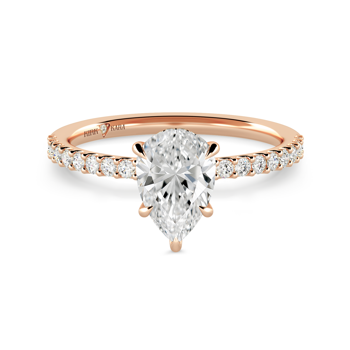 Preset Pear Hidden Halo Lab Diamond Engagement Ring - Center Diamond Included