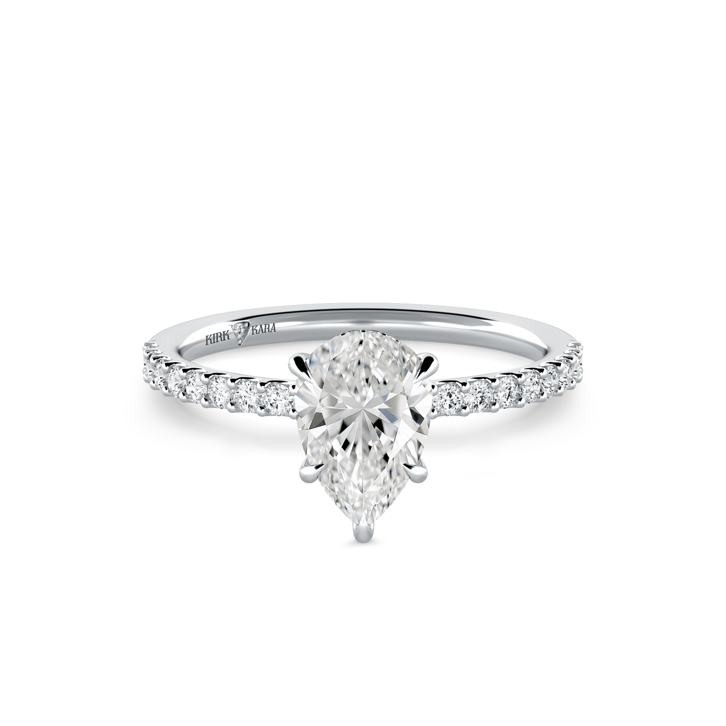 Preset Pear Hidden Halo Lab Diamond Engagement Ring - Center Diamond Included