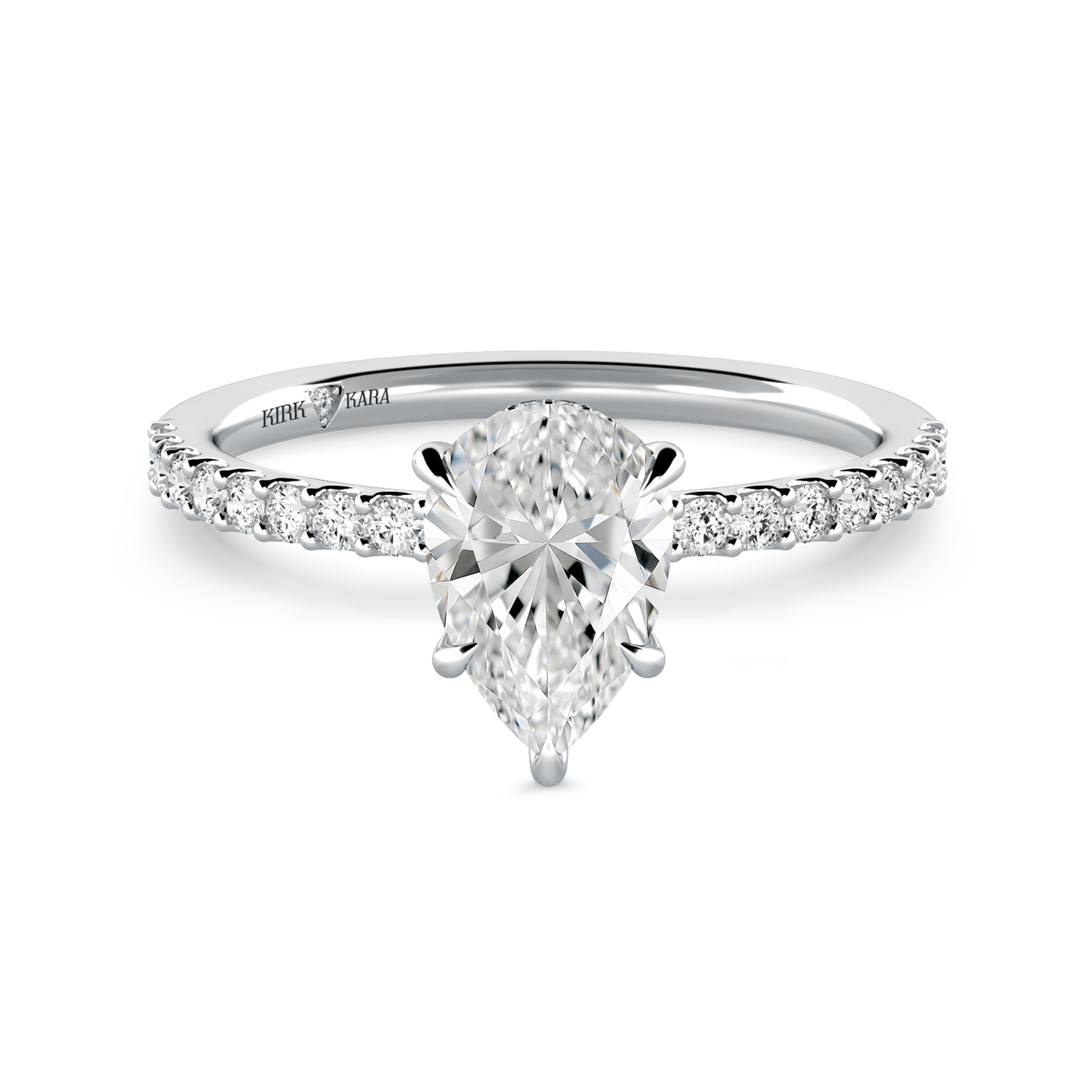 Preset Pear Hidden Halo Lab Diamond Engagement Ring - Center Diamond Included