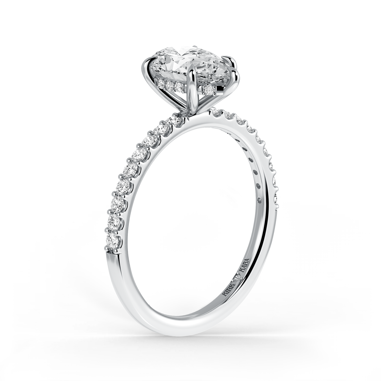 Preset Pear Hidden Halo Lab Diamond Engagement Ring - Center Diamond Included