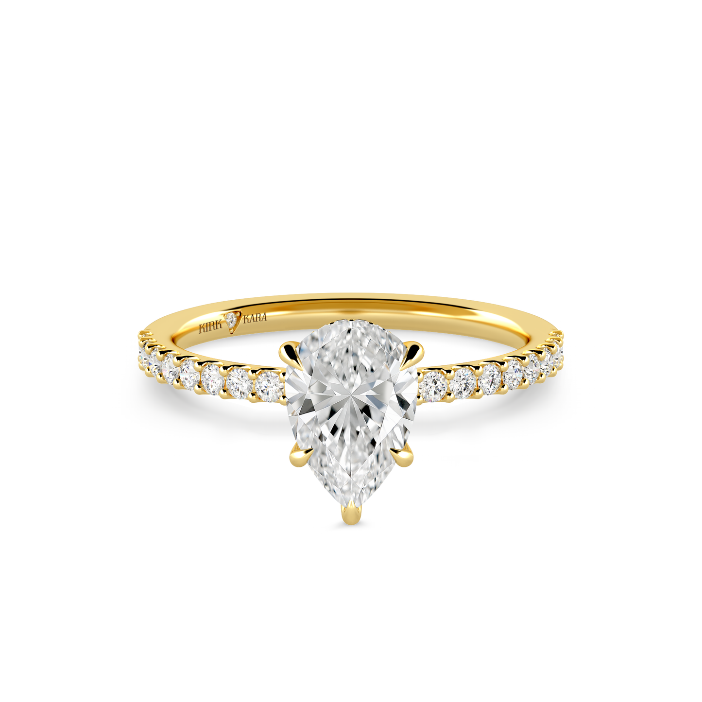 Preset Pear Hidden Halo Lab Diamond Engagement Ring - Center Diamond Included
