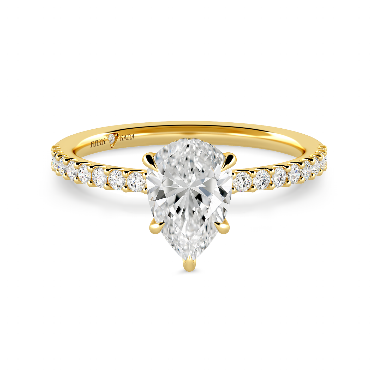 Preset Pear Hidden Halo Lab Diamond Engagement Ring - Center Diamond Included