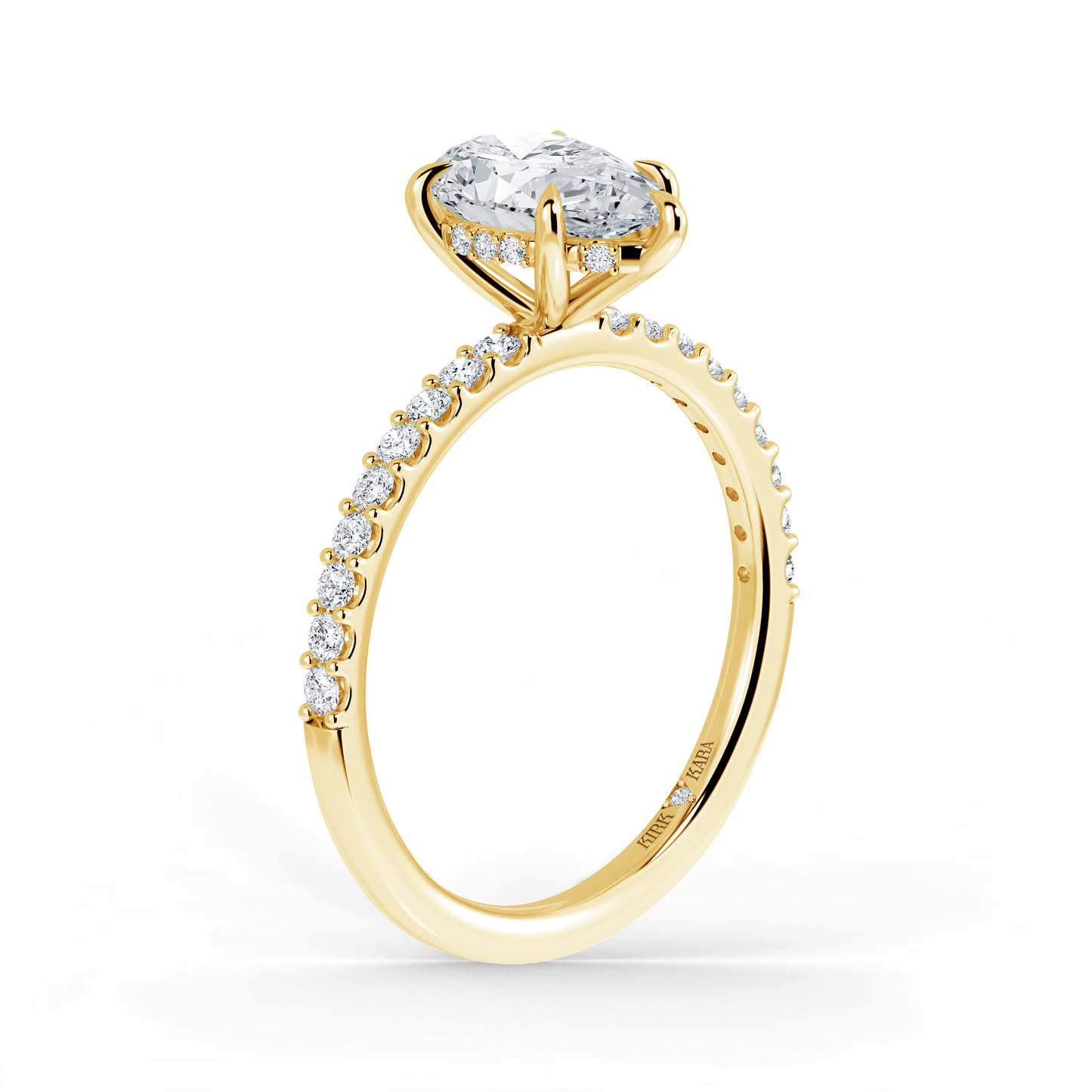 Preset Pear Hidden Halo Lab Diamond Engagement Ring - Center Diamond Included