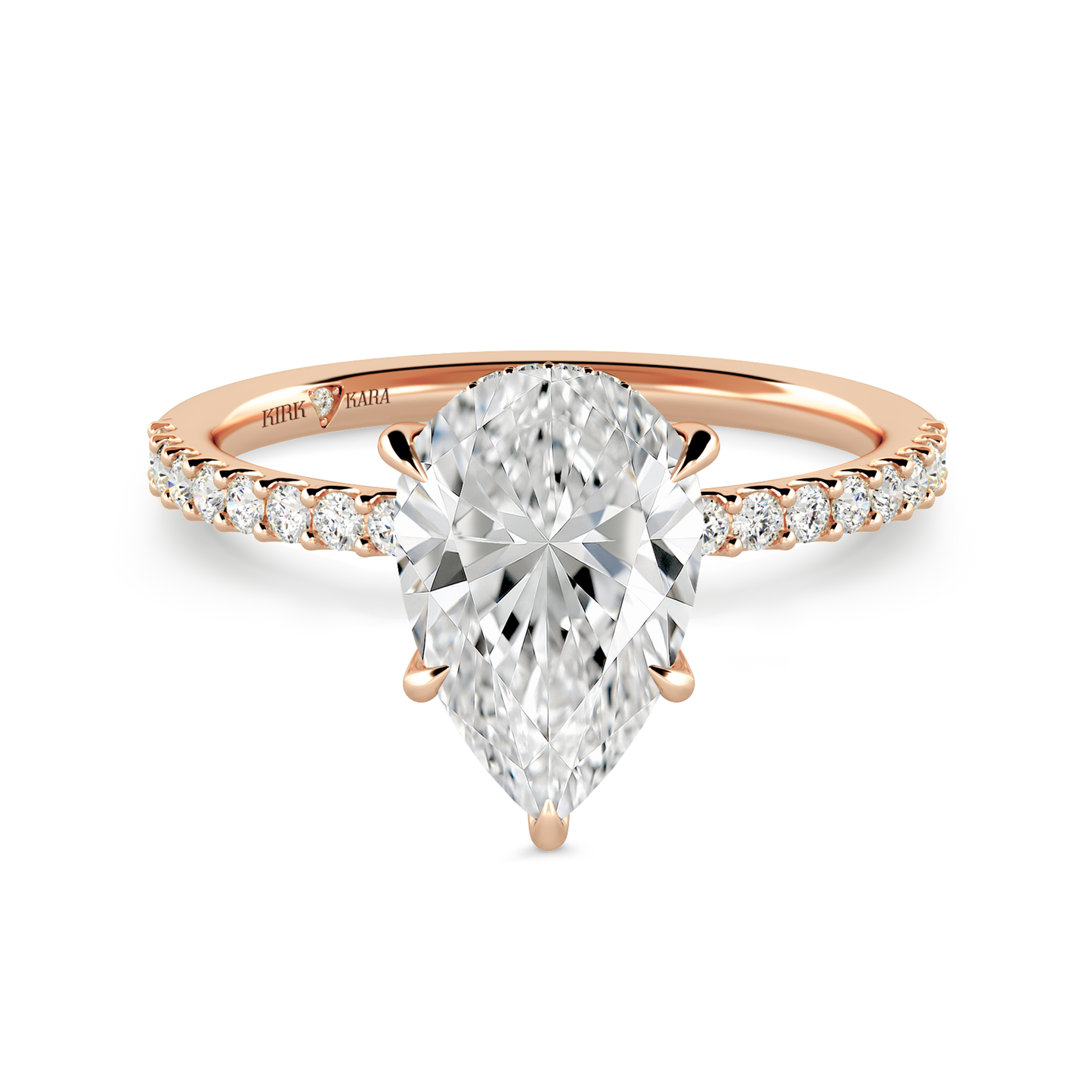 Preset Pear Hidden Halo Lab Diamond Engagement Ring - Center Diamond Included