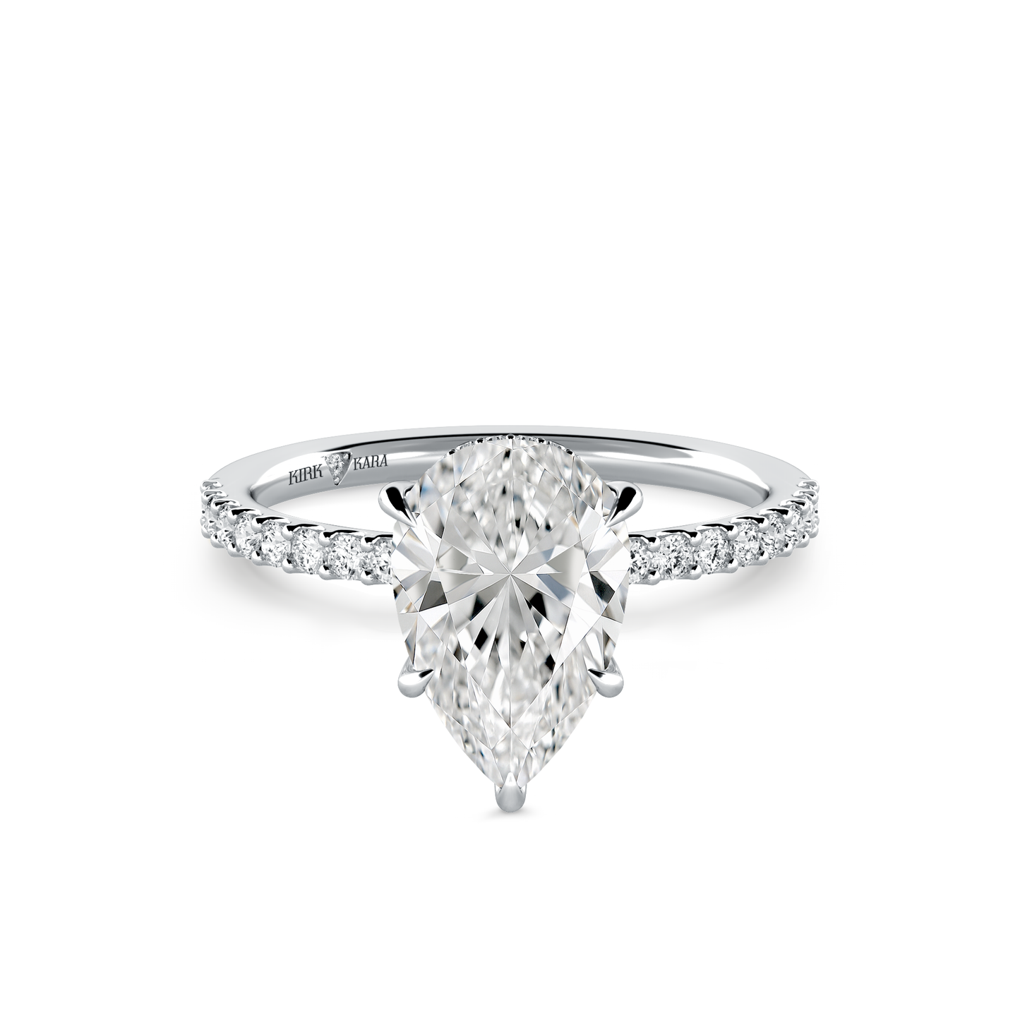 Preset Pear Hidden Halo Lab Diamond Engagement Ring - Center Diamond Included