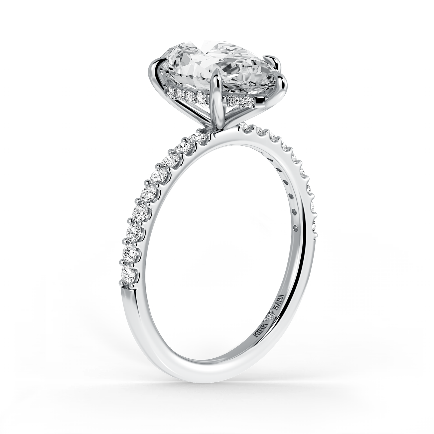 Preset Pear Hidden Halo Lab Diamond Engagement Ring - Center Diamond Included