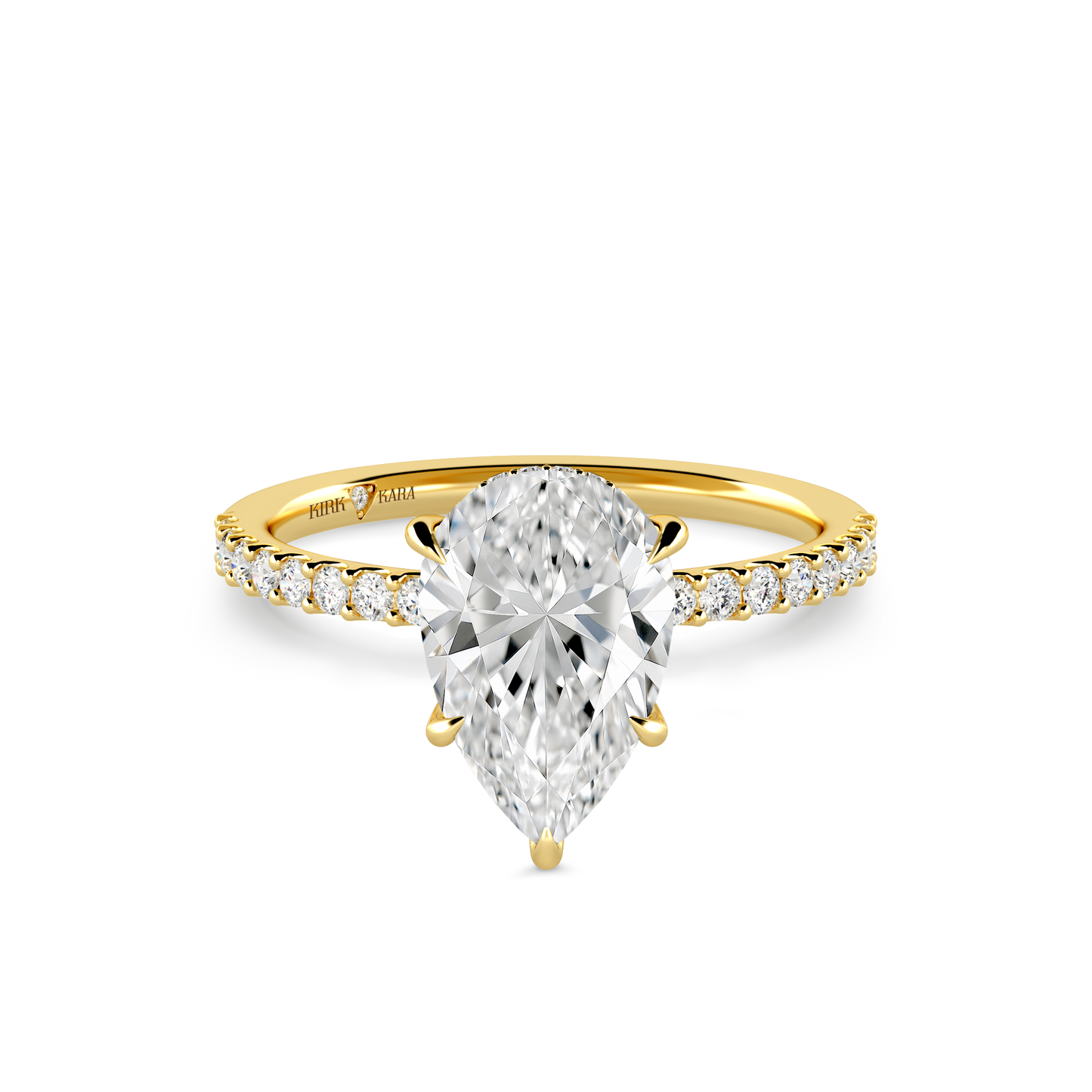Preset Pear Hidden Halo Lab Diamond Engagement Ring - Center Diamond Included