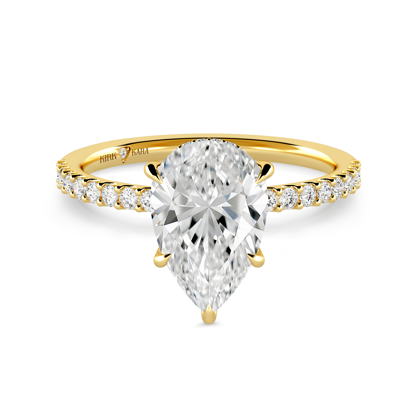 Preset Pear Hidden Halo Lab Diamond Engagement Ring - Center Diamond Included