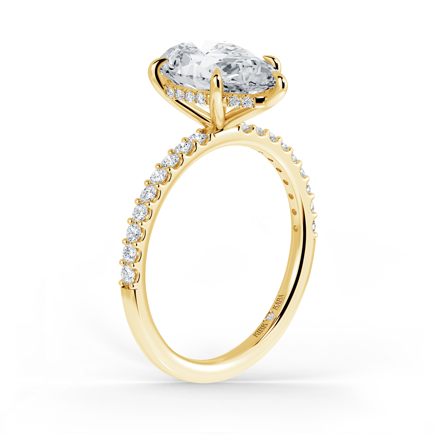 Preset Pear Hidden Halo Lab Diamond Engagement Ring - Center Diamond Included