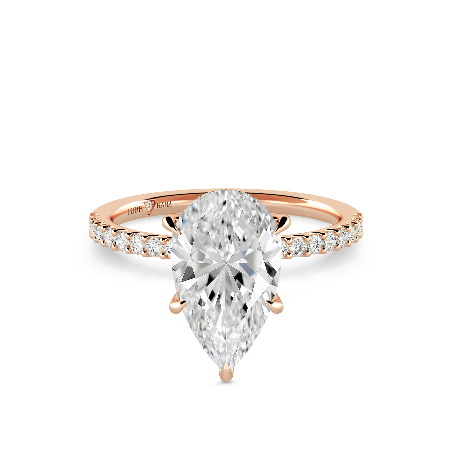Preset Pear Hidden Halo Lab Diamond Engagement Ring - Center Diamond Included