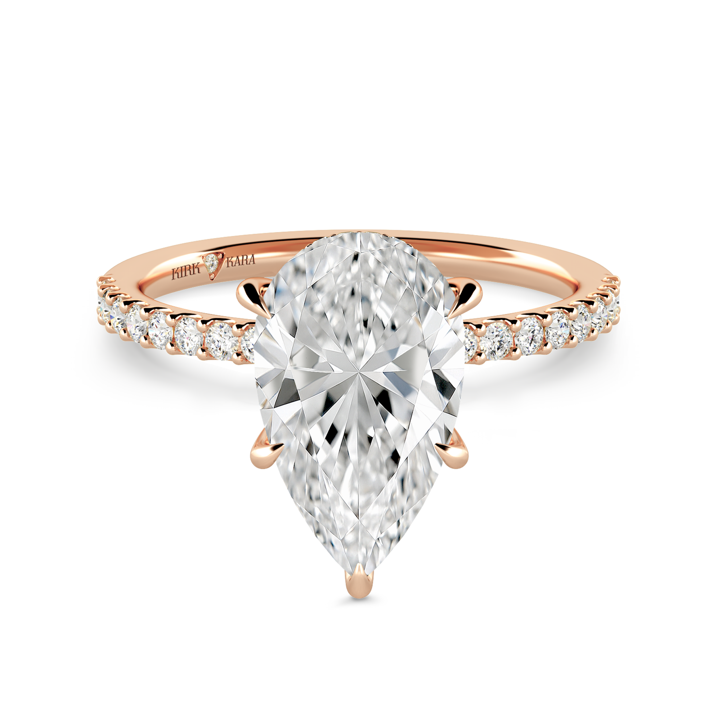 Preset Pear Hidden Halo Lab Diamond Engagement Ring - Center Diamond Included