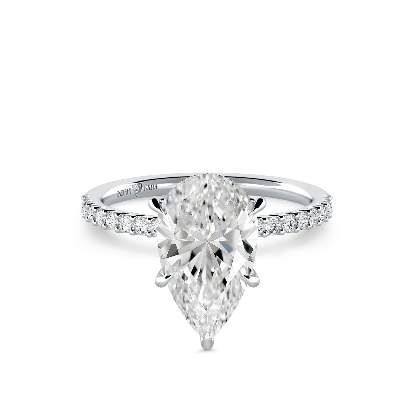 Preset Pear Hidden Halo Lab Diamond Engagement Ring - Center Diamond Included