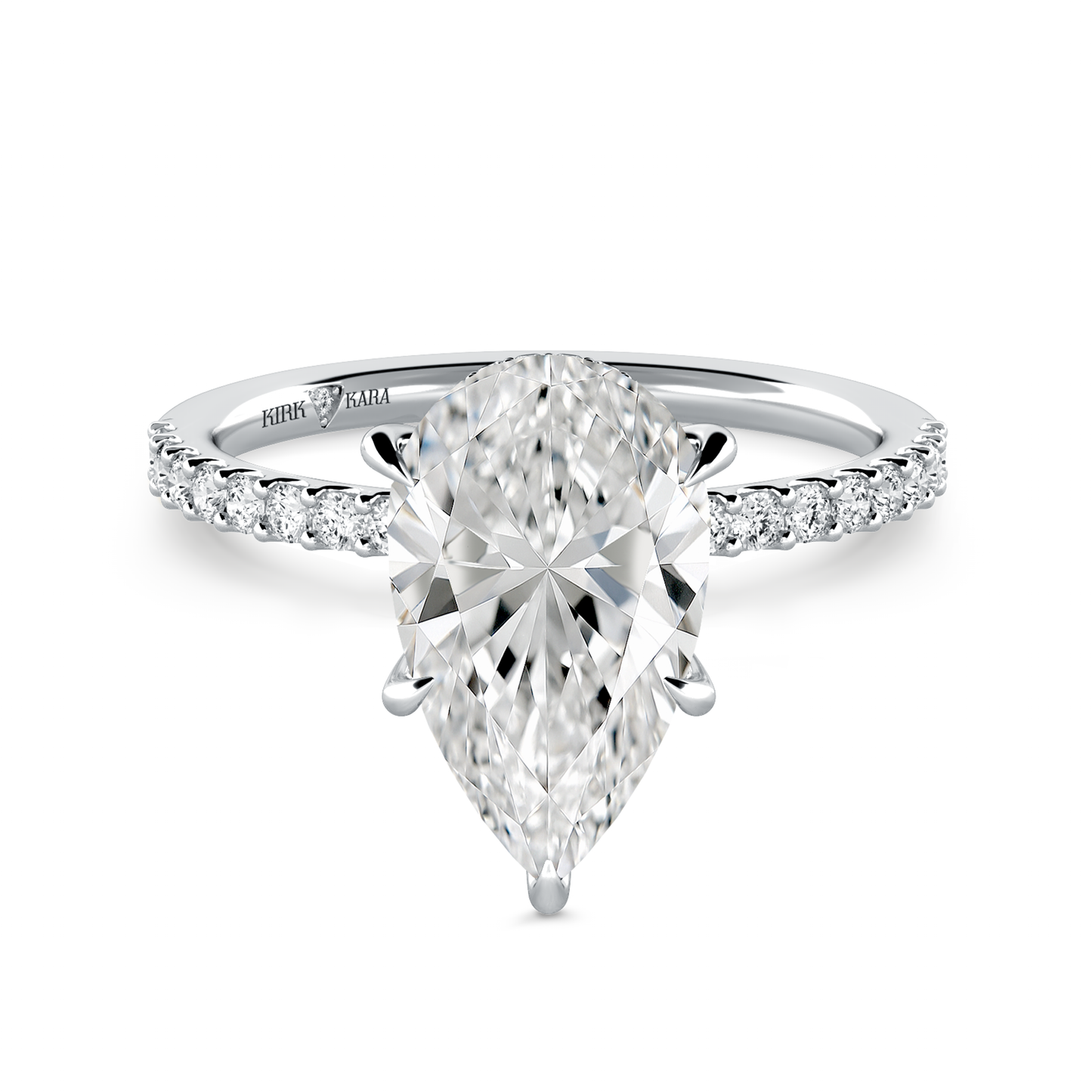 Preset Pear Hidden Halo Lab Diamond Engagement Ring - Center Diamond Included