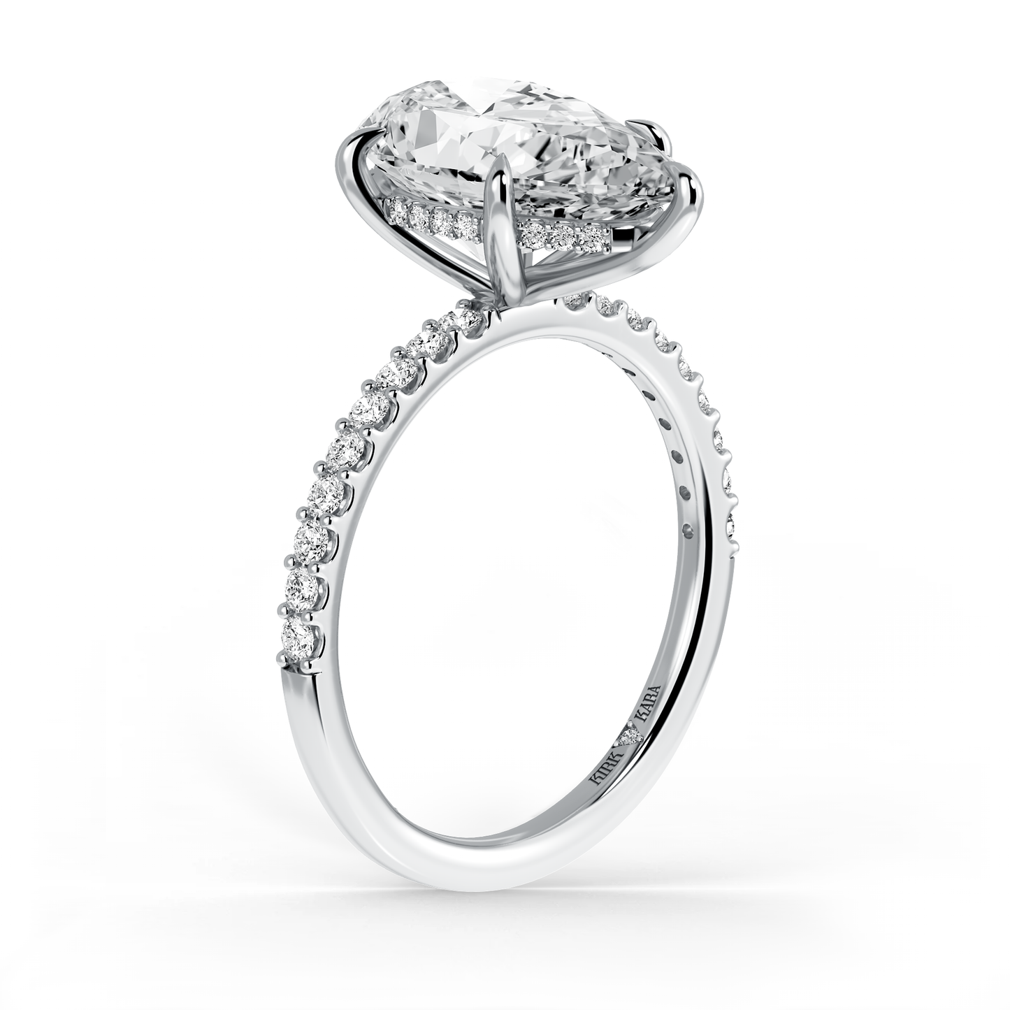 Preset Pear Hidden Halo Lab Diamond Engagement Ring - Center Diamond Included