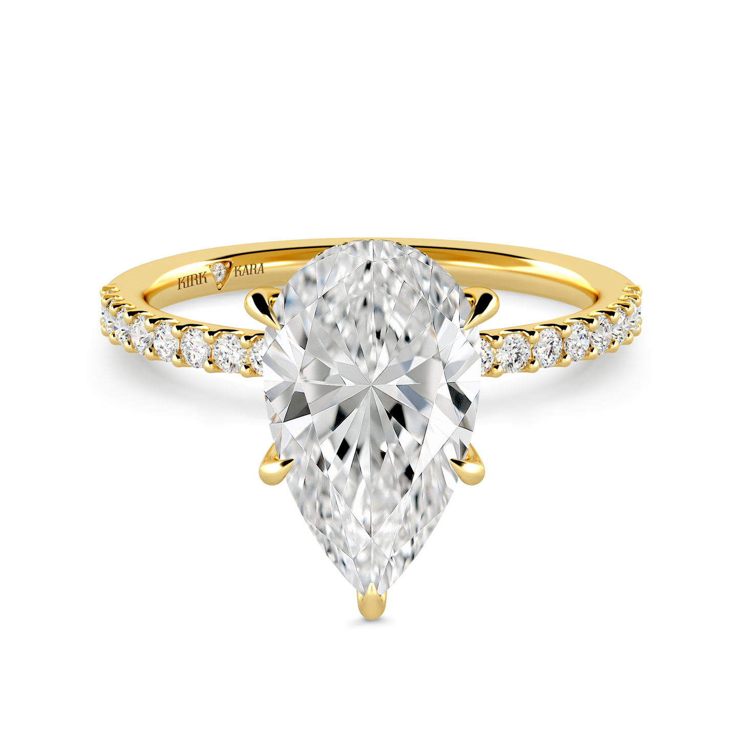 Preset Pear Hidden Halo Lab Diamond Engagement Ring - Center Diamond Included