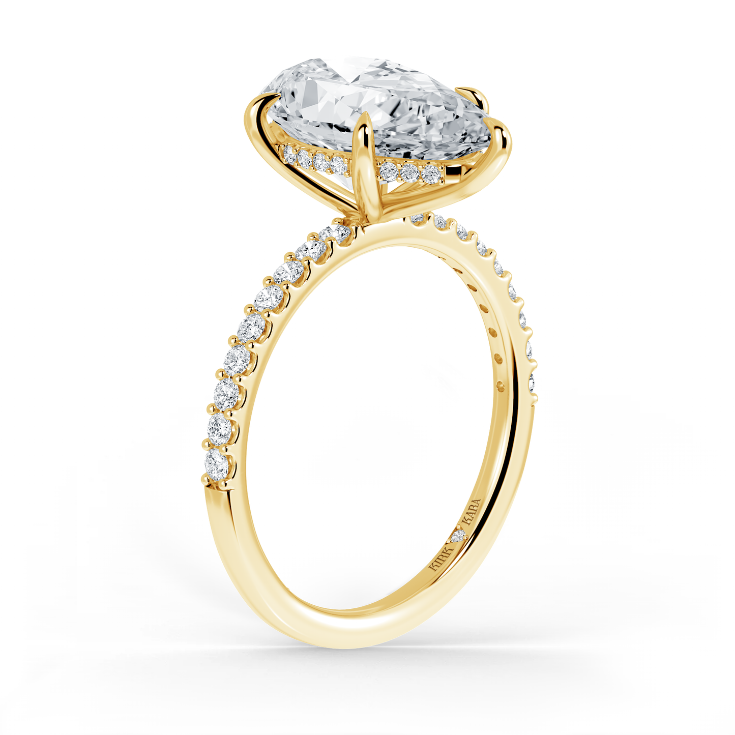 Preset Pear Hidden Halo Lab Diamond Engagement Ring - Center Diamond Included