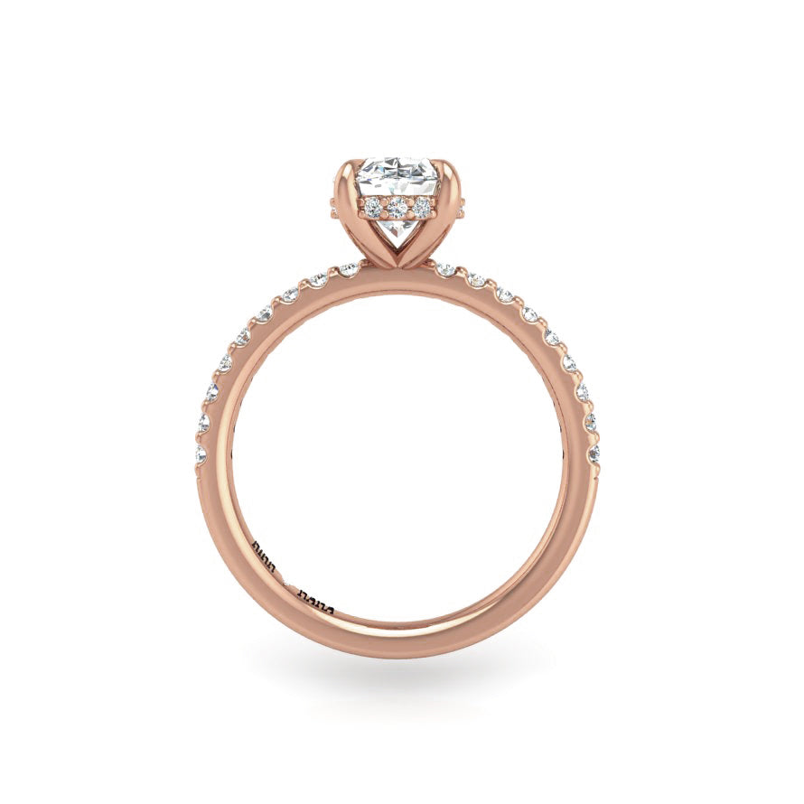Preset Diamond Hidden Halo Solitaire Oval Lab Diamond Engagement Ring