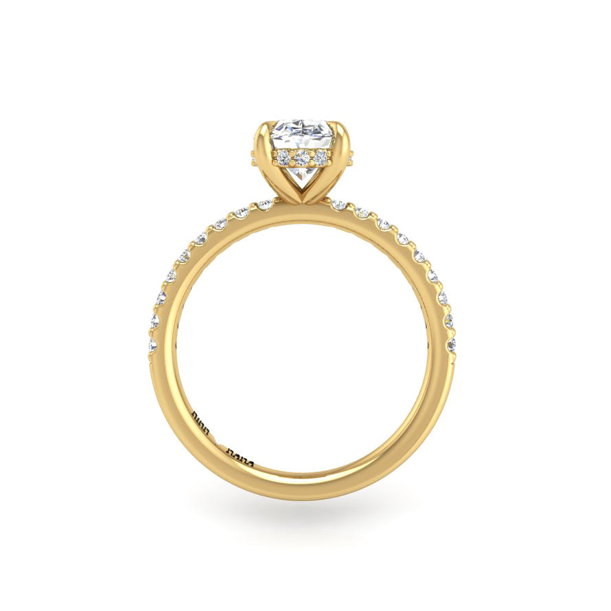 Preset Diamond Hidden Halo Solitaire Oval Lab Diamond Engagement Ring
