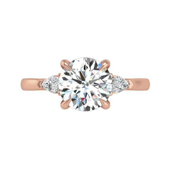 Preset Three Stone Round Lab Diamond Engagement Ring