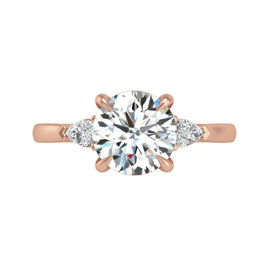 Preset Three Stone Round Lab Diamond Engagement Ring