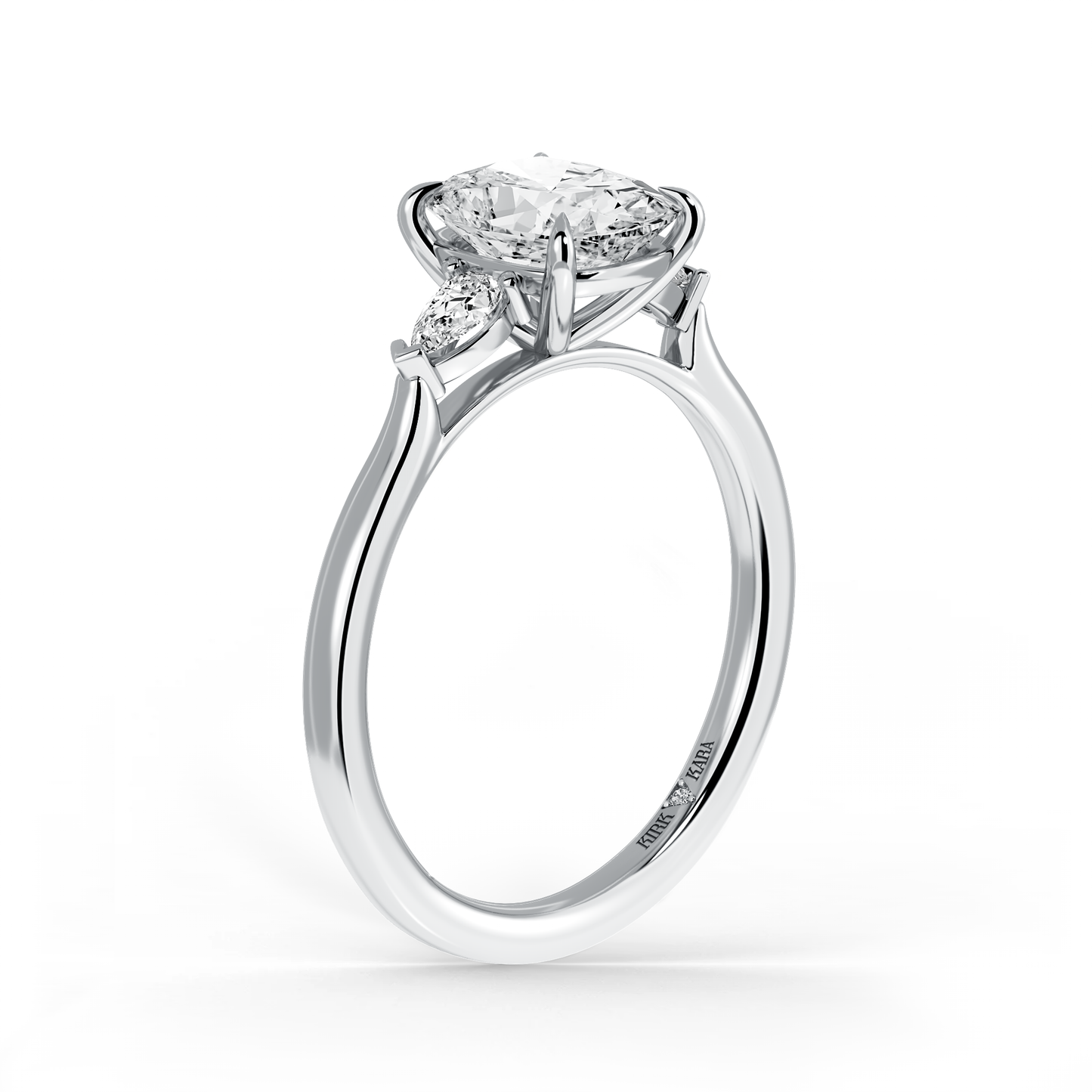 Preset Three Stone Cushion Lab Diamond Engagement Ring - Center Diamond Included