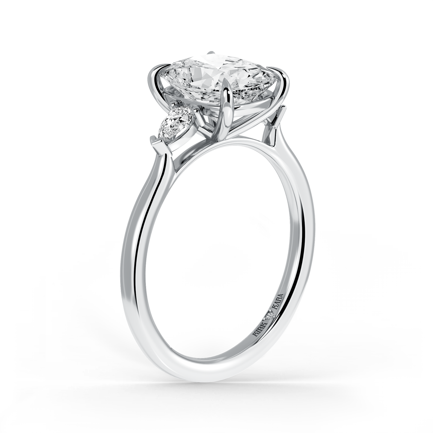 Preset Three Stone Cushion Lab Diamond Engagement Ring - Center Diamond Included