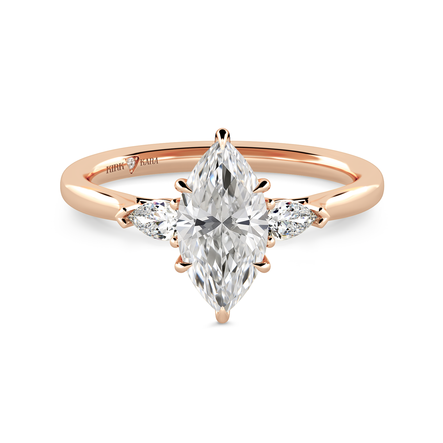 Preset Three Stone Marquise Lab Diamond Engagement Ring - Center Diamond Included