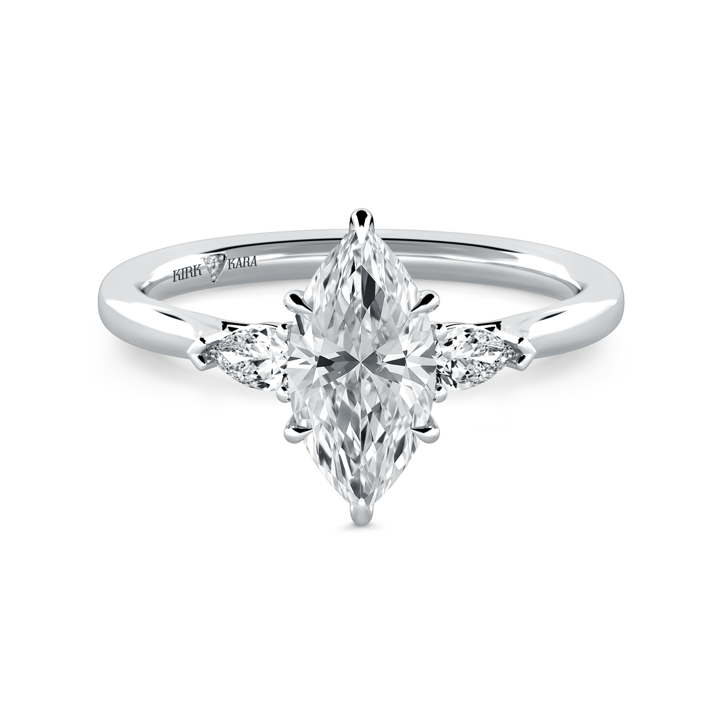 Preset Three Stone Marquise Lab Diamond Engagement Ring - Center Diamond Included